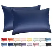 Standard Pillow Cases Set of 2, 100% Cotton Standard Size Pillowcases Sateen