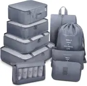 Packing Cubes, 9 Set Packing Cubes with Shoe Bag & Electronics Bag - Luggage Org