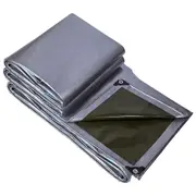 1x Heavy Duty Tarp 7Mx9M Tarpaulin Waterproof Screen Rain Shed Sheet Camping Tent Silver High Reflection Insulation 190GSM