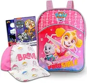 Travel Accessories Set for Girls - Bundle with Paw Patrol Skye Baseball Cap for Kids, Paw Patrol Mini Backpack, Tattoos, More | Paw Patrol Vacation Set for Girls, Kids