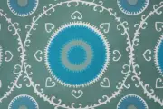 BEACON HILL LAGOON "SAMARKAND" EMBROIDERED ETHNIC SUZANI COTTON PRINT FABRIC