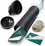 Diversion Water Bottle 13.5oz - Biggest Hidden Wallet Compartment - Best For Travel Or Hidden Safe For The Home - BPA Free Black Diversion Safe Storage