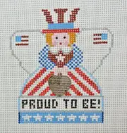 Hand-painted Needlepoint Canvas, Painted Pony "Proud to Be," 18" mesh