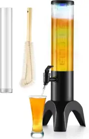 Drink Tower, 1.5L Mimosa Tower Dispenser with Ice Tube and Led Light, Tabletop B