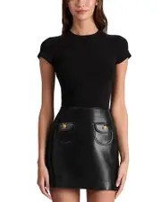 Alice and Olivia Sydney Faux Leather Mini Dress