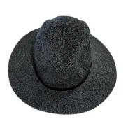 Tahari Hat Panama Womens Black White Packable Brim One Size NWT MSRP $38