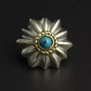 14mm Flower Concho Synthetic Stone Center Screw Back