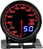 SKMWLMRAJ 2'' 52mm Car Meter Turbo Boost PSI/BAR Water Temp Oil Press Oil Temp Tachometer Voltage Exhaust Gas Temperature Gauge 12V Boost Meter(Oil Temp Gauge)