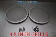 (2) 4.5 INCH STEEL SPEAKER SUB SUBWOOFER GRILL FINE MESH W/ CLIPS SCREWS GT-4.5