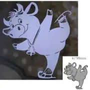 Skating Cow Metal Cutting Dies Scrapbooking Card Making Craft