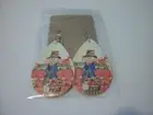 SCARECROW IN A PUMPKIN PATCH PU LEATHER DOUBLE SIDED FISHHOOK STYLE EARRINGS