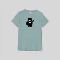 在飛比找蝦皮購物優惠-T365台灣黑熊手繪動物上衣棉素T恤短袖潮T男女裝情侶客製禮