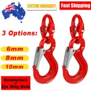 6-7/8-10mm Hammerlock Eye Sling Hook kit Safety Chain Caravan Trailer Connector