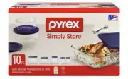 Pyrex Simply Store 10-Piece Glass Food Storage Set with Blue Lids RAM