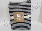 Pottery Barn Teen Tonal Stripe Favorite Tee Bed Dorm Sheets Set Full Black Gray