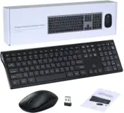 Wireless Keyboard Mouse Combo 2.4GHz Computer Keyboard Slim Full Silent Size 109