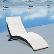 Folding Sun Lounger Patio Chaise Lounge Pool Beach Weatherproof Rattan Sunbed