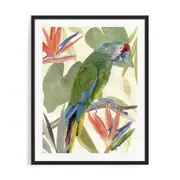 Artey | Tropical Parrot Composition I - Framed Print - Black Frame - 70 x 90cm