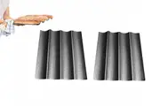 2Pcs Baguette Pan Non-stick French Bread Baking Mould Professional Proofing Mold-Black