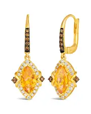 Le Vian Marquise Semi Precious 14K 2.09 ct. tw. Diamond & Citrine Earrings
