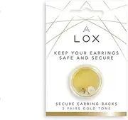 Gold Lox Secure Earring Backs 2 Pair Pack