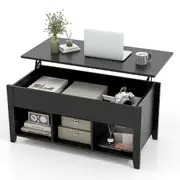 Costway Lift Top Coffee Table Square End Metal Center Tea Table w/Hidden Compartment