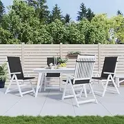 Garden Highback Chair Cushions 4 pcs Black 120x50x3 cm Fabric Decorative Cushion