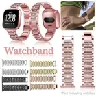 Stainless Steel Metal Diamond Watch Band Strap For Fitbit Sense 2 1/Versa 4/3/2