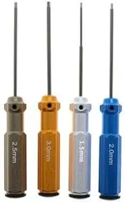RC Helicopter Parts RC Tools 4 pcs hex Screw Driver Set Titanium Plating Hardened 1.5 2.0 2.5 3.0mm Screwdriver for RC Helicopter Boat Car Toys Replacement (Color : JJ63018)