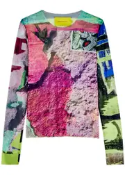 Marques' Almeida Printed Mesh top - Multicoloured - M M