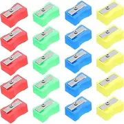 TEHAUX 50pcs Mini Pencil Sharpeners Set Manual Sharpeners Double Hole for Artists Students Beginners Safe Pencil Sharpening