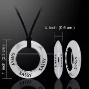 Sassy 925 Sterling Silver Pendant Cord Set Jewelry