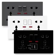 18W Type-C USB Fast Charge Wall Outlet 13A Universal Dual Socket Switch Control