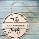 Welcome Family Sign 12" Round Thin Birch Handmade Customizable Home Wall Decor