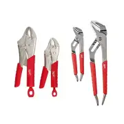 Torque Lock Curved Jaw Locking Pliers and 6 &10 In Straight-Jaw Pliers Set 4-PCS