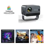 360°Adjustable Stand & Electric Focus】 Projector, Native 1080P Projector with...