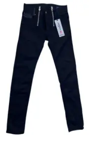 Diesel Mens Denim Black 26 Sleenker Zip-Ne Sweat Jogg Jeans Size 26 $328