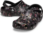 [Crocs] Unisex-Adult Classic Graphic Clogs, Black Ditsy, 14 Women/11 Men