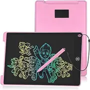 HOMESTEC Colourful LCD Writing Tablet, 12inch Drawing Board Kids Toys Pad Graphic Board Handwriting Doodle with Lock-Key Kids Toys Gifts for Girls Boys(Pink)