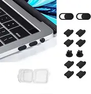 10PCS Dust Cover Port Plugs for MacBook Air 13" M2 M1 /MacBook Pro 13" M2 M1/MacBook Air 15.3" /MacBook Pro 14" 16" M3 M2 M1, Dust Plug for USB C Thunderbolt, 2PCS Webcam Cover Slide