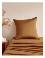 [Serene] 400TC Bamboo Cotton Blend Sateen Euro Pillowcase in Rust
