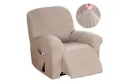 High Stretch Recliner Chair Cover Recliner Slip Covers for Reclining Chair, Feature Thick Soft Jacquard Fabric, Removable and Washable, Sand