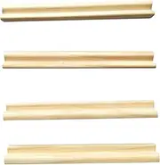 Wooden Domino Trays | Set of 4 Wooden Natural Solid Wood Racks,Fun for Friends Mahjong Games Desk Toy Rack for Teens, Friends, Adults Funny (Dominoes Not Included)