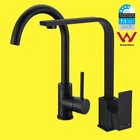 Matt Black Round Square Basin Kitchen Sink Laundry Faucet Swivel Spout Mixer Tap