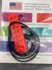 ARK's Brick Stick SMOOTH Biting Sensory Chew Pendant Necklace Textured ADHD RED