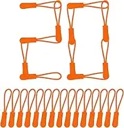 WALWAL Zipper Pulls, Durable Nylon Rope & Non-Slip Textured PU Grip - Versatile Zipper Extension Pullers for Clothes, Backpacks, Jackets & More（20PCS,Bright Orange