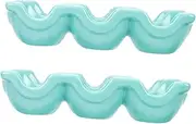 CRILSTYLEO 2pcs Ceramic Egg Tray for Cups Porcelain Egg Holder with Smooth Satin Glaze Keeper for Refrigerator Serving Decorative Kitchen Storage