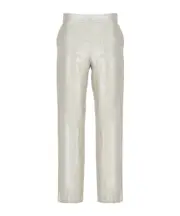 Pleated zipper casual pants 42 White