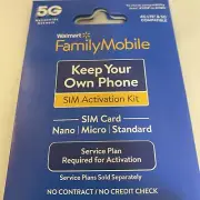 3/1 Nano Walmart Family Mobile Bring Your Your Phone Starter Kit Sim Card Calls