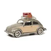 Schuco 1:43 Scale Volkswagen Beetle Ovali With Roof Rack And Picnic Basket Model Car Beige